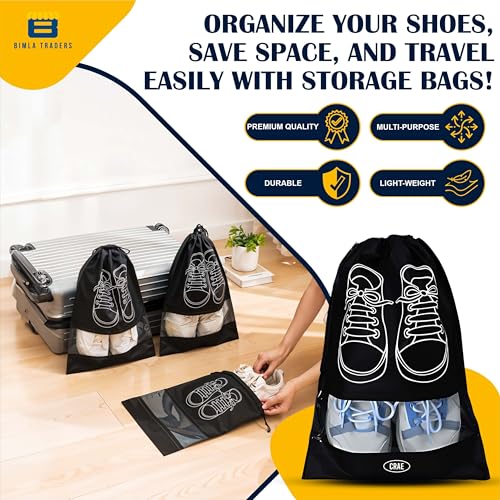Image of Crae Shoes Bag for Travel & Storage Organizer for Men & Women | Travel Accessories | Shoe Organizer | Shoe Cover for Travel Essentials.