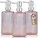 Lot de 3 distributeurs de Savon en Verre de 500 ML avec Pompe antirouille, Distributeur de Savon Liquide pour Cuisine, Salle de Bain (Rouge, Lot de 3)