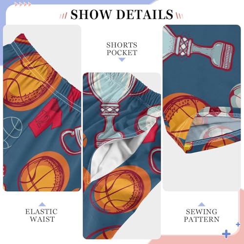 ZZXXB Basketball Football Print Boys Long Pants Soft Trousers Elastic Waist Kids Lounge Bottoms with Pockets S-XL4