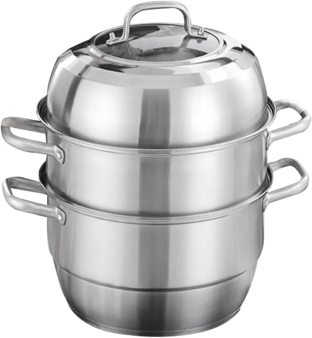 GTHTUHFD Cooking Pot, Pot Steamer 304 Stainless Steel Steam Soup Pot Steamers Pots With Lid,Multifunction Cookware Pot For Vegetable, Food, Kitchen,30Cm,30Cm,30Cm (Size_Name 28Cm),size_name-28cm