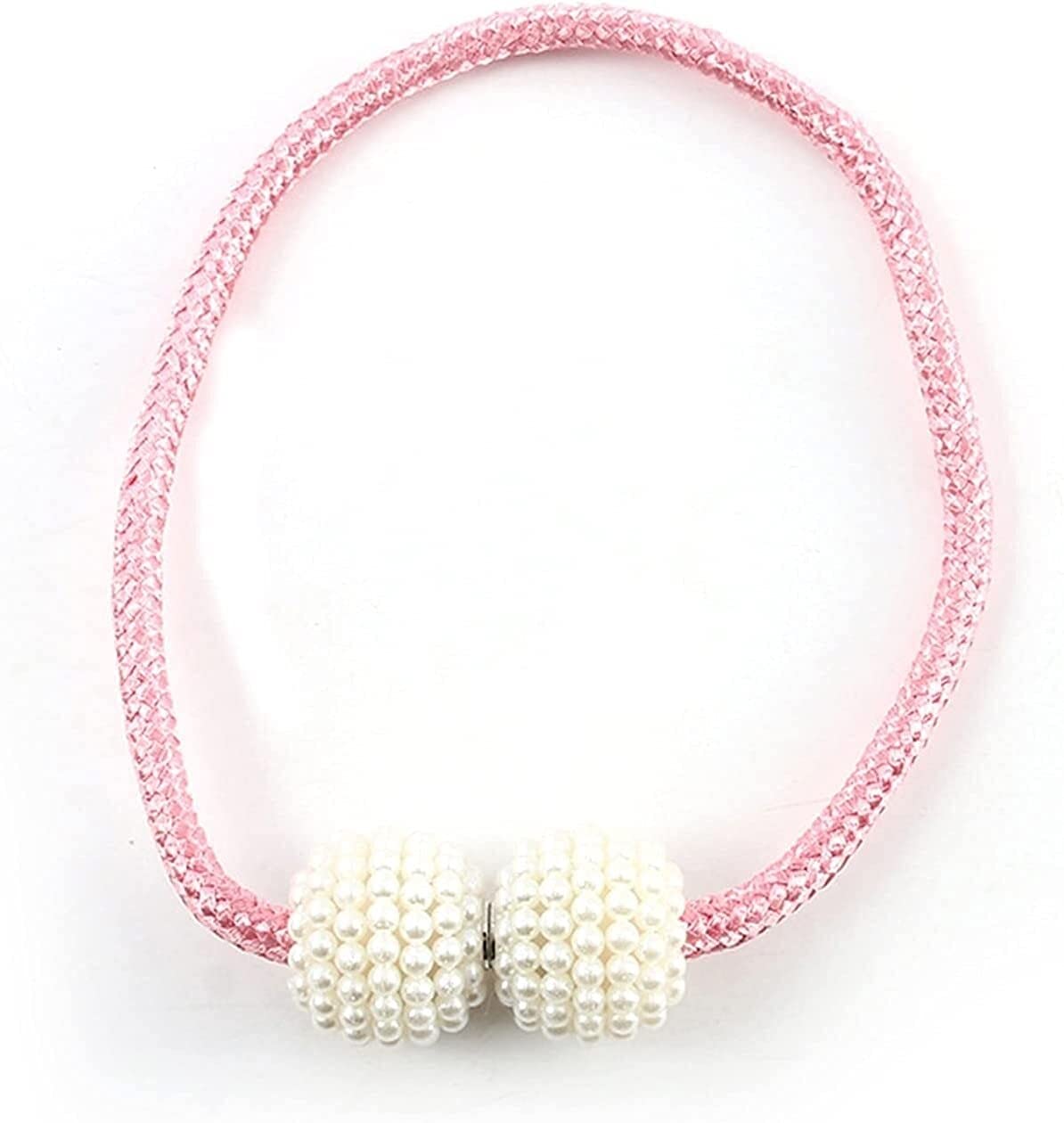 2 pcs Rideau Embrasse Embrasse Retenues Boucle Clip Sangle Perle Boule Rideau Suspendu Ceintures Tiges Corde Accessoires (Rose)