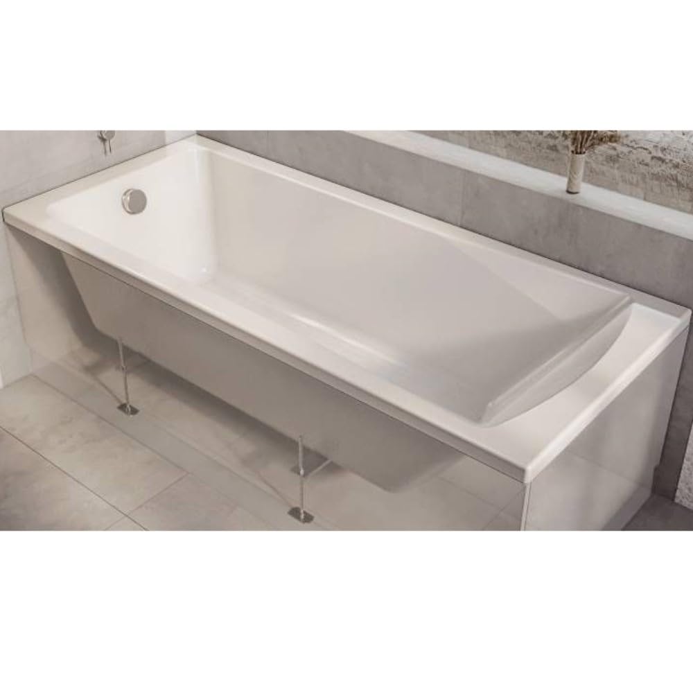 Milano Elswick White 1700mm x 750mm Single Ended Square Bath