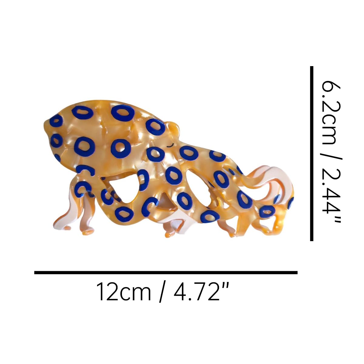 Amazon.com : Novelty Blue-Ringed Octopus Hair Clip,Acetate  display picture 3