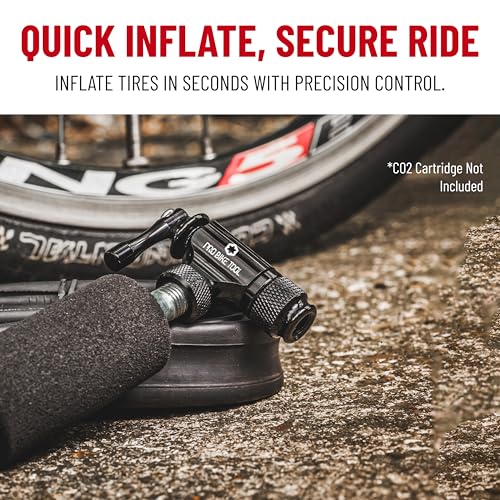 Image of Pro Bike Tool CO2 Inflator Quick & Easy - Presta & Schrader Valve Compatible - Bicycle Tyre Pump for Road & Mountain Bikes - Insulated Sleeve - No CO2 Cartridges Included