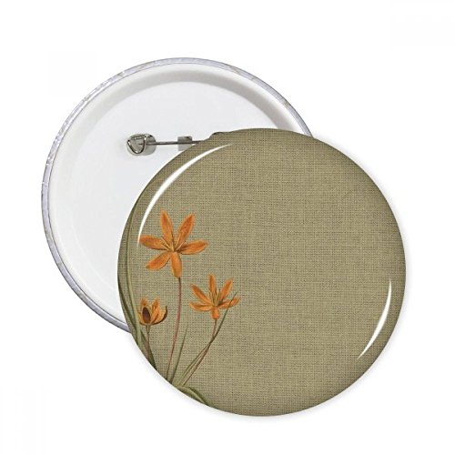 Cadeaux Broderie Orchidée Pins en Lin Set de 5 Boutons