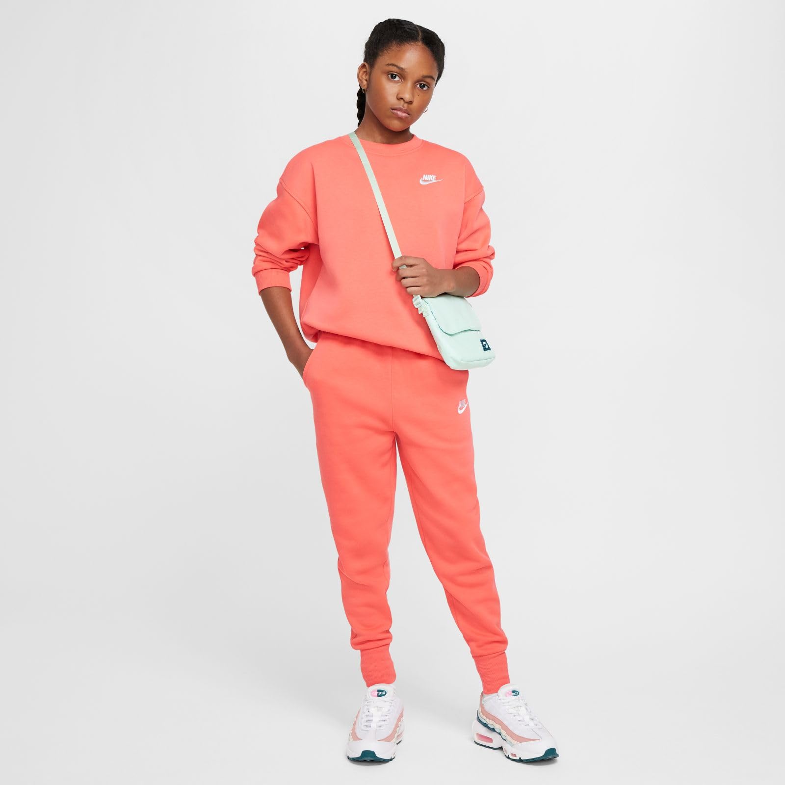 NIKE Sportswear Club Fleece Pantalón Ajustado de Talle Alto - Niña - Pants Niñas