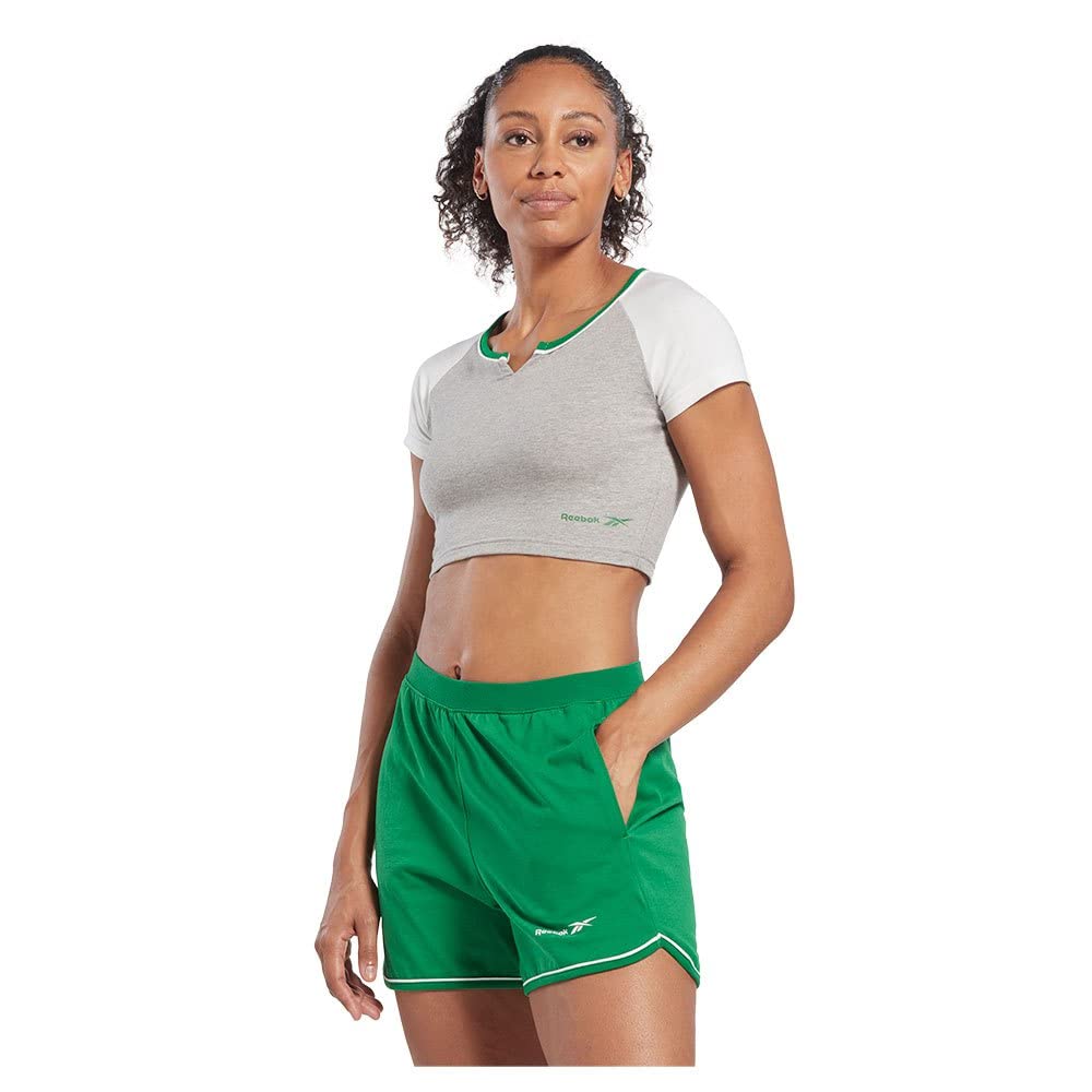 Reebok Women's Identity Crop T-Shirt Medium Grey Heather 2XL