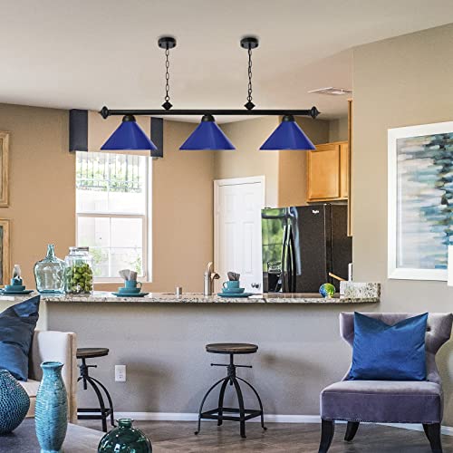 Etoten 59" Pool Table Light For Snooker Table, Classic Billiards & Pool Table Light Fixtures For 7' 8' 9' Table - Pool Table Lighting, Billiards Light, Billiards Room, Kitchen Island(Blue) #TOP1