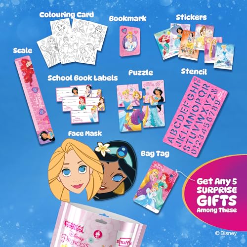 Image of Shuffle Disney Princess Surprise Gift Bag for Girls | 6-in-1 Activity & Stationery Kit with Mega Surprise | Birthday Return Gift
