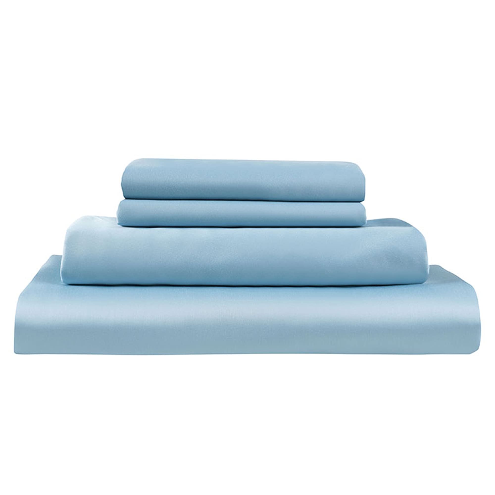 PANDATEX High Density 400TC 100% Bamboo Viscose Bed Sheets Set Cooling Sheets Silky Softest Bedding Sets with Deep Pocket (Full Size, Light Blue)