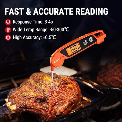 Image of LABART ThermoPro Digitail TP603 Wireless Meat Thermometer with Foldable Probes Kitchen Thermometer for BBQ, BBQ, Grilling and Grilling