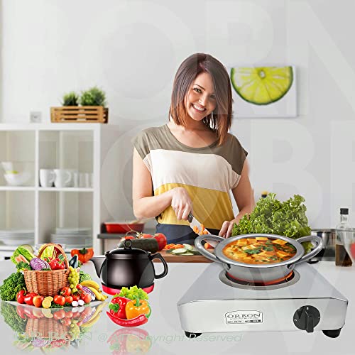 ORBON Heavy Duty Deluxe Marvel Model 2000 Watts Electric G Coil Cooking
