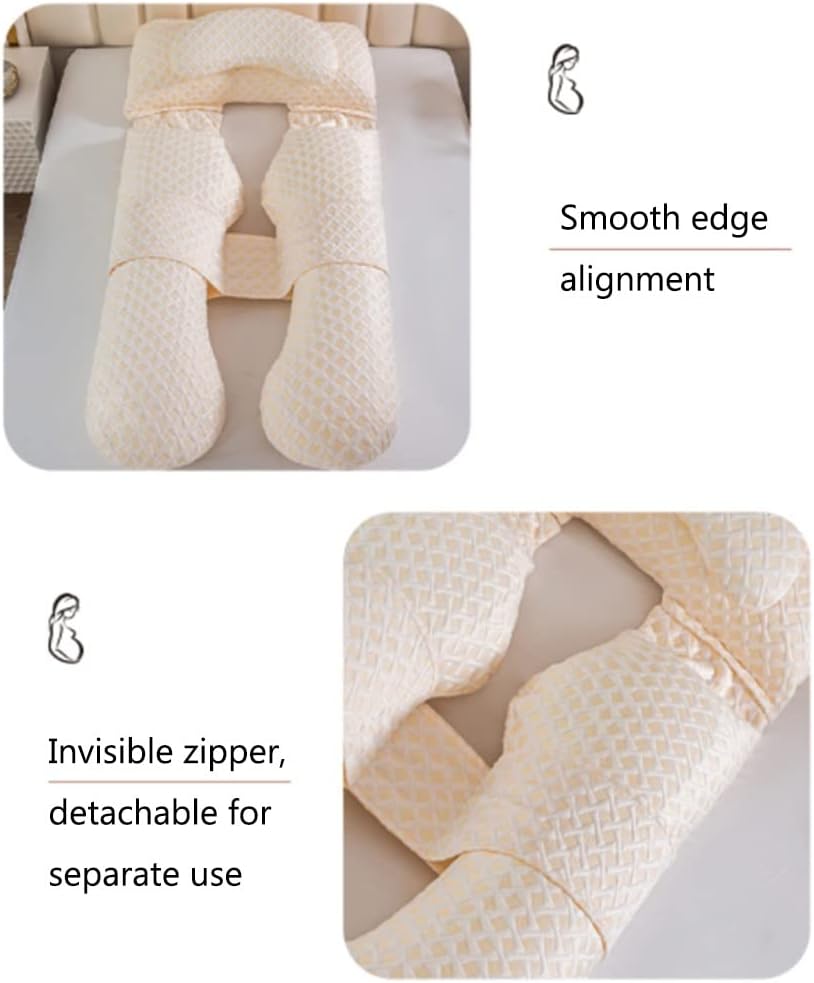 Pregnancy Pillow U-Shaped Maternity Pillow. Suitable for 55in Maternity Nursing Pillow. with Invisible Zipper for Easy Removal and Cleaning (Color : A3, Size : 140x80cm)