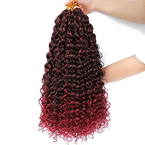 Dansama GoGo Curl Crochet Braids 6 Packs for Water Wave Crochet Synthetic Hair Extensions (18 inch, T1B/BUG)