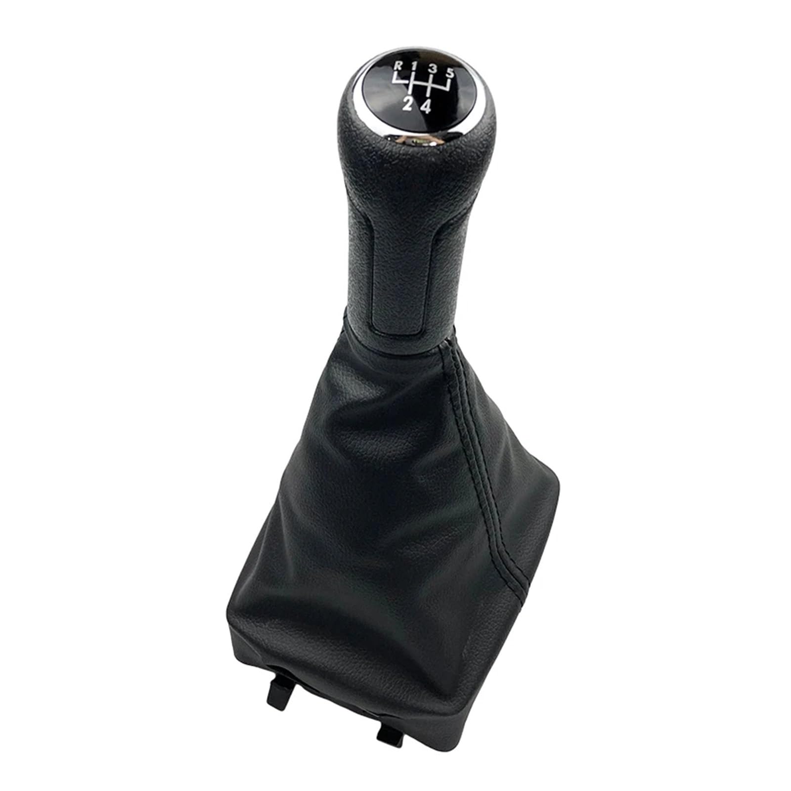 Jeocoai 5-Speed-Black- Black Car Gear Knob Car Gear Shift Knob Lever Shifter Gaiter Boot Cover For Volkswagen For Polo 9N 9N2(5-Speed-Black- Black)