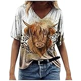 T Shirt Mädchen Bedruckte Frühling Volant Chiffon T-Shirts Weite Ärmel Kleid Soft Weich Asymetrische Hemd Damenen Rundhals Legerer Braun