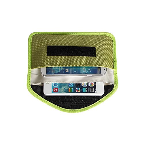 Toile de Protection Anti-radiations Anti-Tracking Anti-Espion Signal Blocage Case Sac combiné Fonction Sac pour téléphone Portable (Vert)