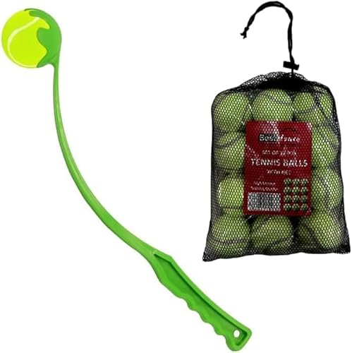 Best House Dog Ball Launcher with 12 Tennis Balls