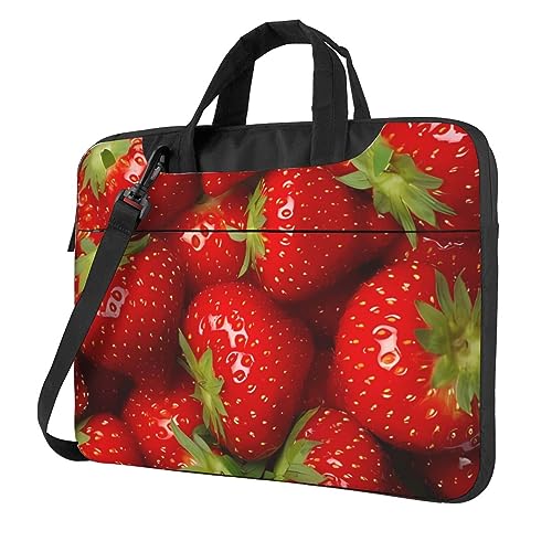 Sacoche ordinateur portable fraises rouge idéale pour le bureau et l'université