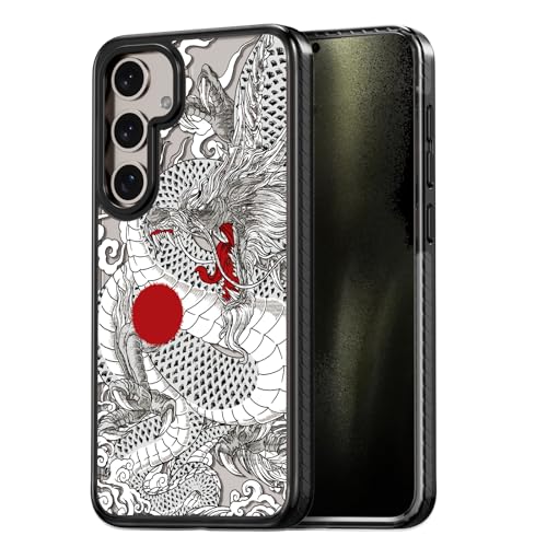 Coque Samsung S24 Plus dragon chinois noir antichoc Rosarnnah