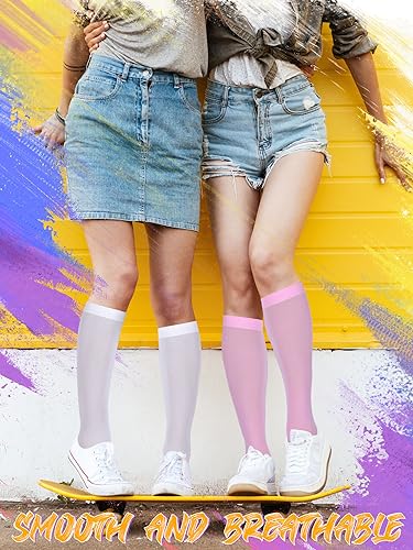 Liitrsh 30 Pairs Ice & Figure Skating Socks - High Tight Dance & Roller Knee Skate Socks for Women3