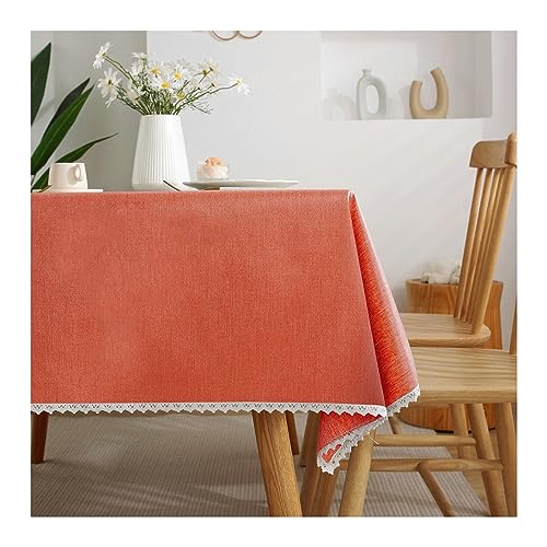 Nappe de table anti-tache orange 120x170cm en polyester pour décoration - 2