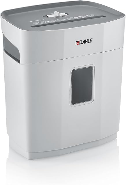 Dahle PaperSAFE PS 100 niszczarka dokumentów (5 arkuszy, poziom bezpieczeństwa P4, cięcie cząstek, nie zawiera oleju i konserwacji, 12 litrów) szara