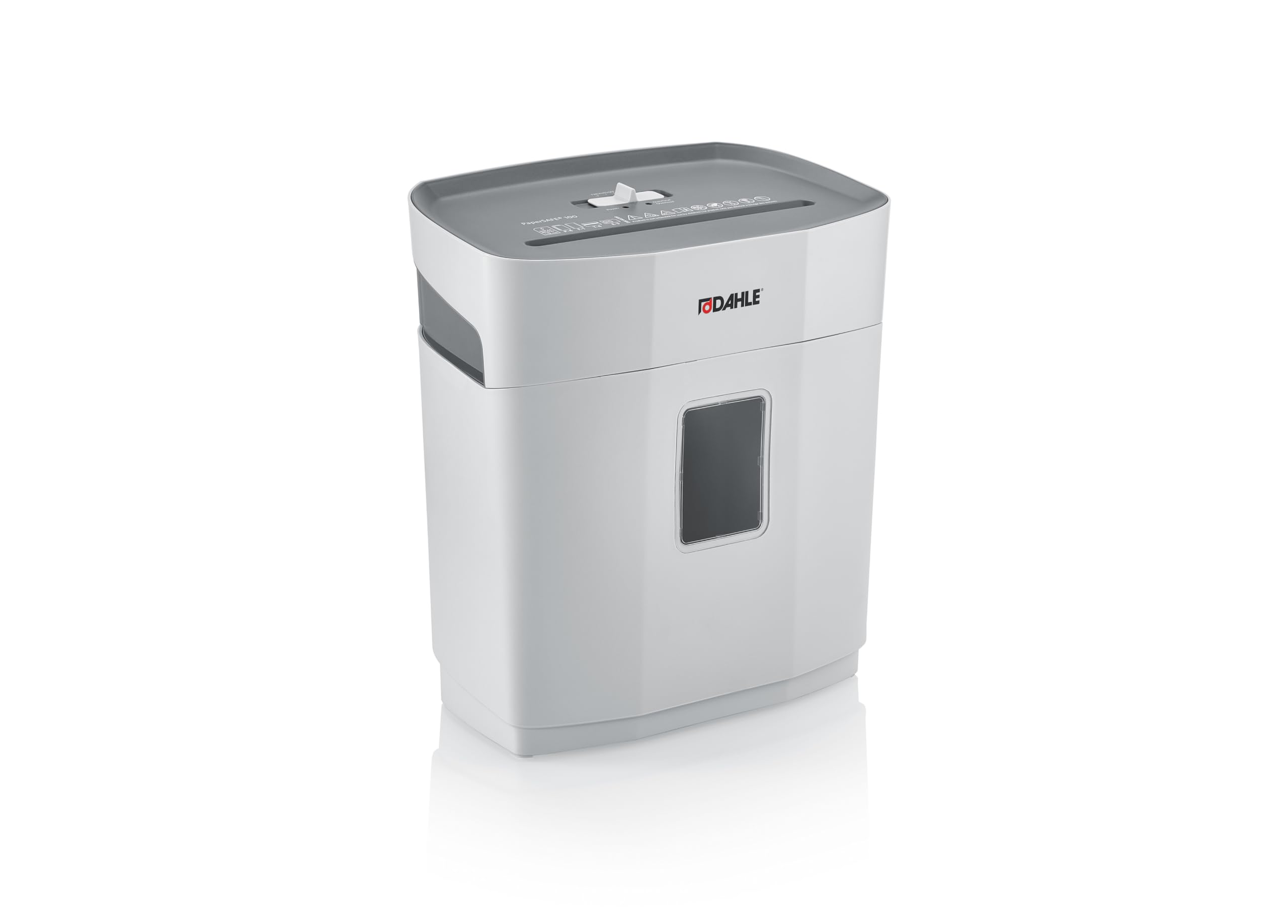 Dahle PaperSAFE PS 100 distruggidocumenti (5 fogli, livello di sicurezza P4, taglio a particelle, privo di olio e manutenzione, 12 litri), grigio