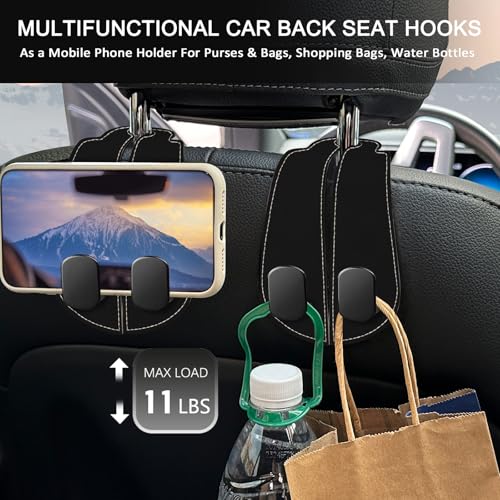 Blusabaca 2PCS Car Seat Headrest Hooks, Purses Bags Holder, Black by Blusabaca - Used condition - Image 3