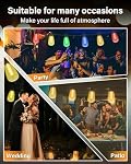 98FT Outdoor String Lights with Remote - Multicolor & Warm White, 8 Light Modes Timer Waterproof Patio Lights Dimmable String Lights with Shatterproof for Deck Outside Porch Backyard Party