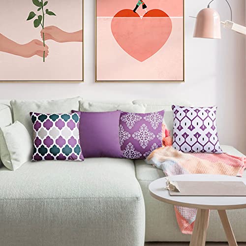 Lymeral Pack Of 4 Cushion Covers 18X18 , Cozy Throw Pillow Cases Covers, Throw Pillow Cases Soft Microfiber Outdoor Cushion Covers For Sofa Bedroom Livingroom (B) #TOP3