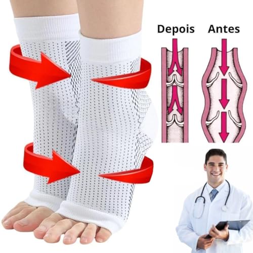 Par de Meias De Compressão Ortopédica Alivio De Dores Fascite Esporão Inchaço Tornozeleira Unissex S