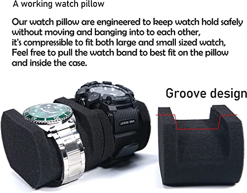 Image of Akura 5 Watch Organizer Box Travel case with Sponge Pillow for 5 Watches (Black)