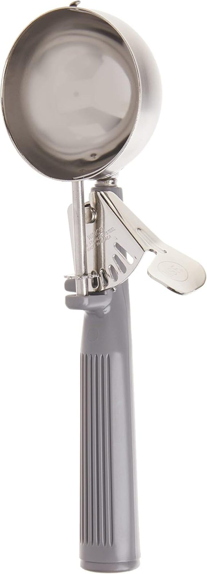 Size 8 Gray Stainless Steel Ice Cream Disher by Winco – 4.0 ounces, Stainless Steel, Model ICOP-8