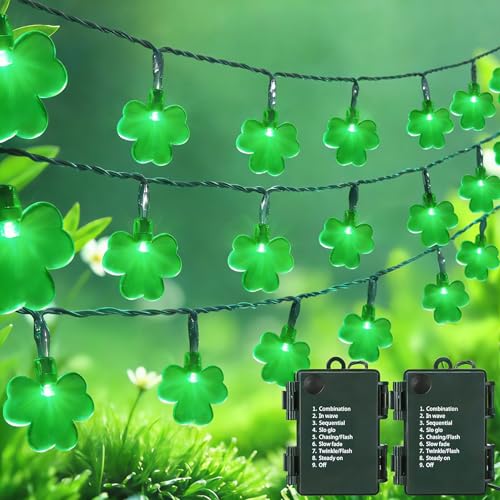 Guirlande lumineuse trèfle autonome sans prise pour fête extérieure réussie