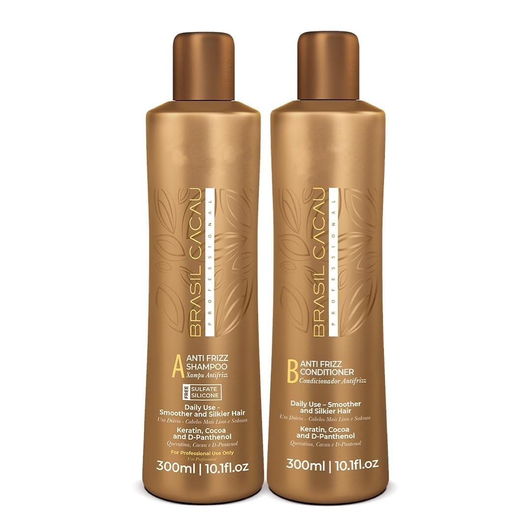Original Cad- Veu Bra- Zil Ca- Cacau Professional Anti Frizz Shampoo And Conditioner Combo 300ml Each | Sulfate Free | Frizzy Hair Unisex-image-6
