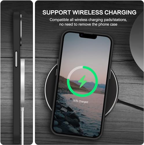 Image of SQUIF Matte Back Case for iPhone 15 Cover with Translucent Hybrid Camera Metal Ring Protection | Sleek Shockproof Soft Touch (Black)