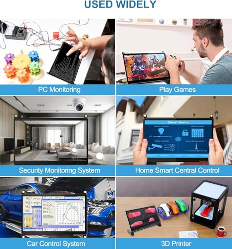 Image of 7 Inches Touchscreen Monitor, HD 1024x600 IPS LCD Capacitive Touch Screen Compatible with R Pi 4B /3B+ /3B /2 /1B+ /Zero Ora Pi 5 Por /3 Plus /3B /4B Ban Pi and Windows 10 /8 /7 (CX-070-A3 US) 1