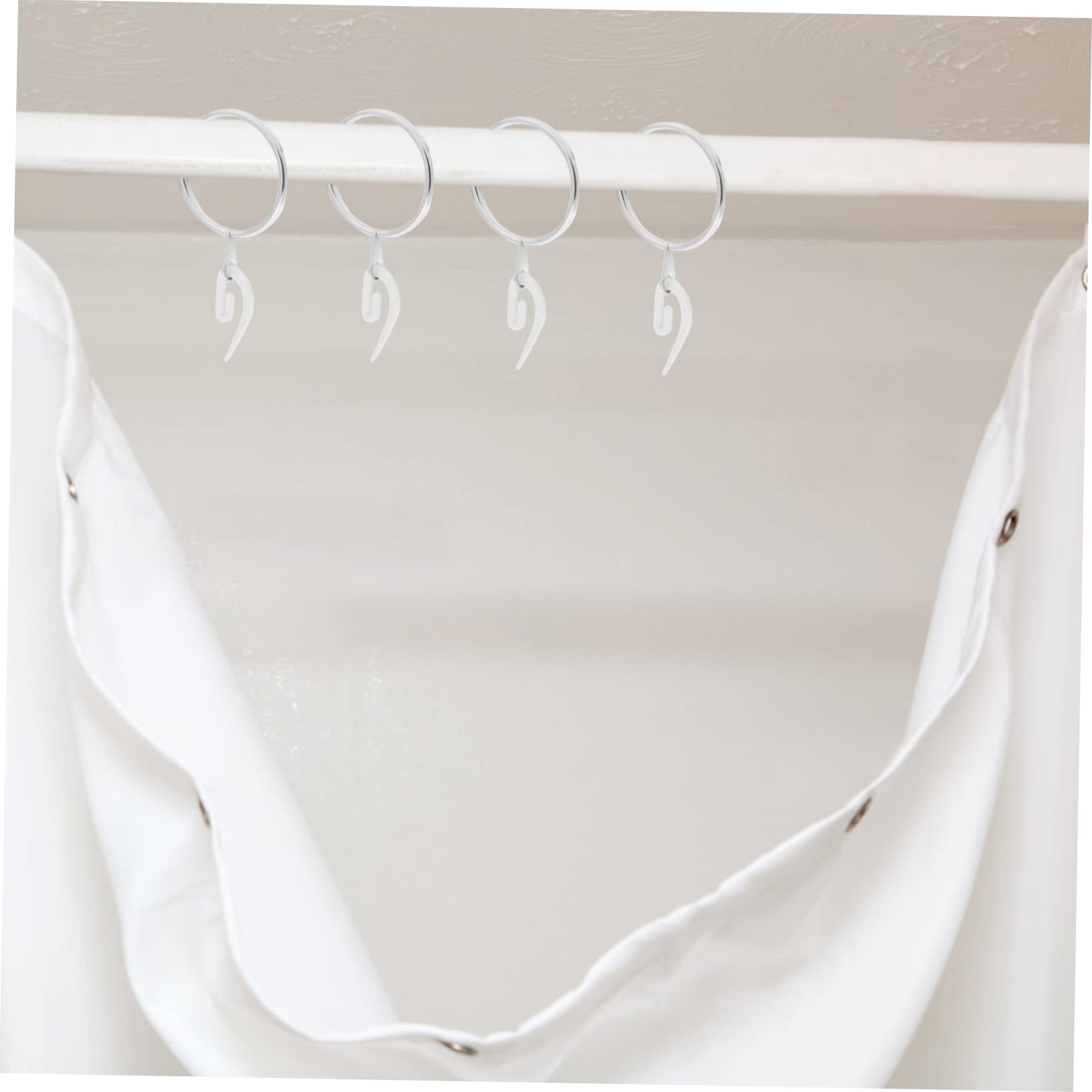 SOLUSTRE 30pcs Roman Rod Curtain with Tip Hooks Easy to Install Hanging for Inner for and Bathrooms