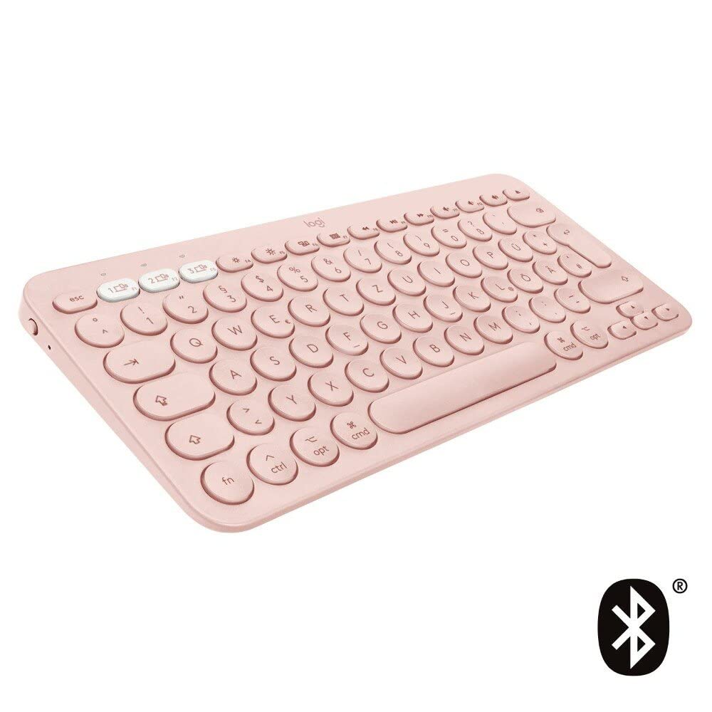 Logitech K380 for Mac Clavier Bluetooth QWERTZ Allemand Rose