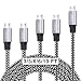 Micro USB Cable,XIAE 5Pack (3/3/6/6/10FT) Nylon Braided Fast Charging Cable Aluminum Housing USB Charger Android Cable for Samsung Galaxy S7 Edge S6 S5,Android Phone,LG G4,HTC and More-Black&White