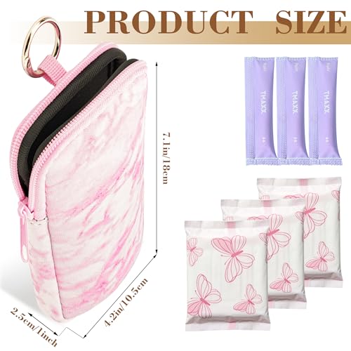 Image of 2PCS Tampon Holder Zipper Pouches Portable Period Bags