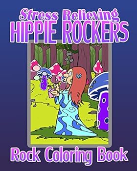 Paperback Rock Coloring Book: Stress Relieving Hippie Rockers Book