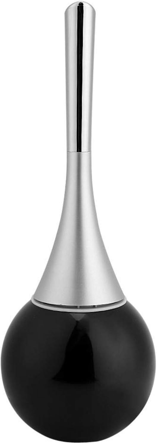 BilinliToilet Brush, Creative Bathroom Toilet Scrub Cleaning Brush Holder Set with Stainless Steel Base(balck)