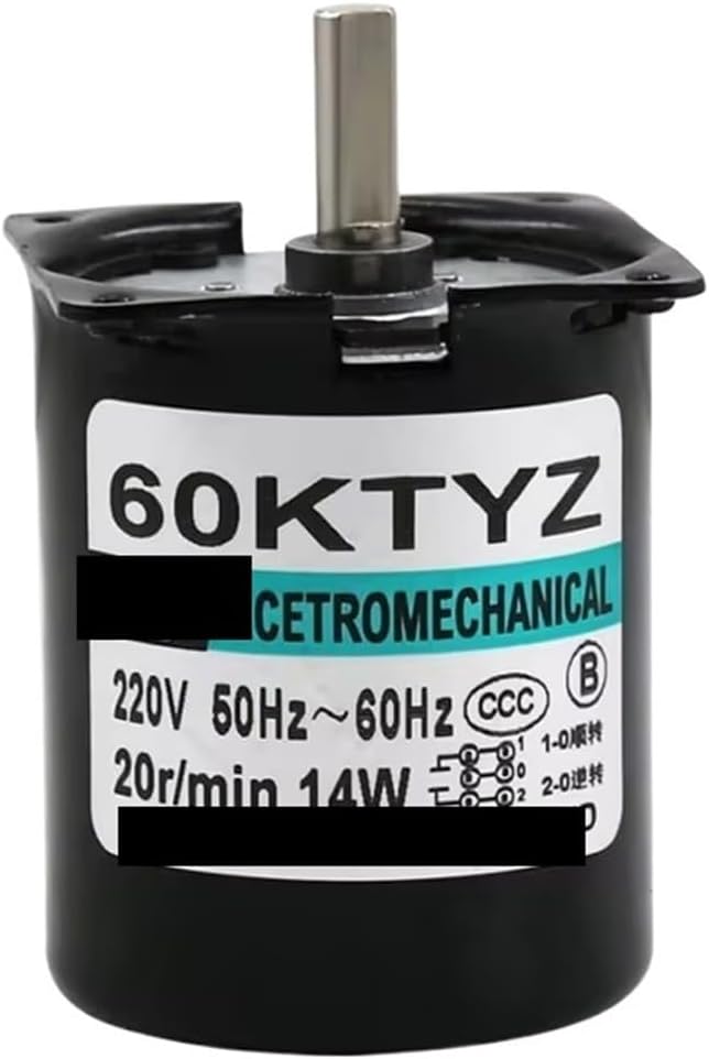 Synchronous Motor 220V 14W 60KTYZ 2.5rpm-80rpm Eccentric Shaft AC Permanent Magnet Gear CW CCW(220V15rpm)