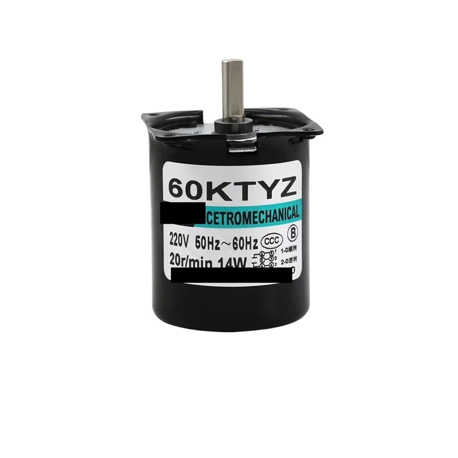 Synchronous Motor 220V 14W 60KTYZ 2.5rpm-80rpm Eccentric Shaft AC Permanent Magnet Gear CW CCW(220V60rpm)