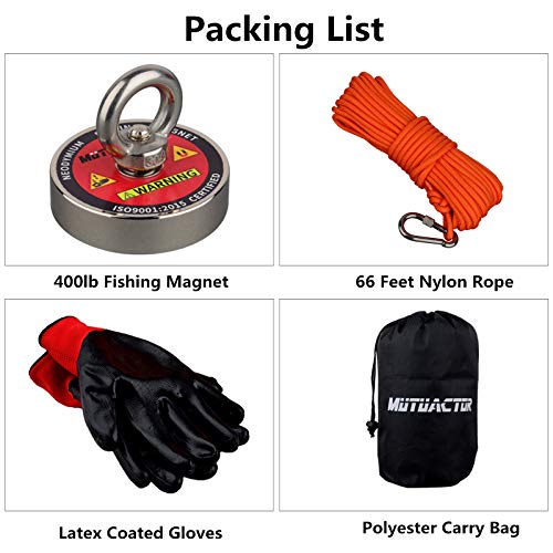 MUTUACTOR-Fishing-Magnets-400lbs-Pull-ForceStrong-Retrieval-Magnet-N52-Neodymium-Magnet-with-20m64-Foot-Durable-RopePowerful-Magnets-for-Fishing-and-Magnetic-Recovery-Salvage