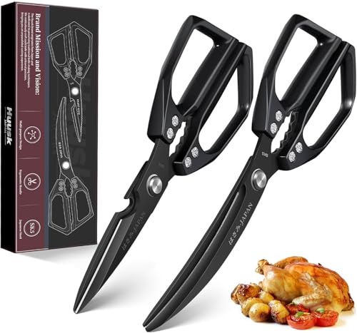 HUUSK Kitchen Scissors Set Black - Stainless Steel Kitchen
