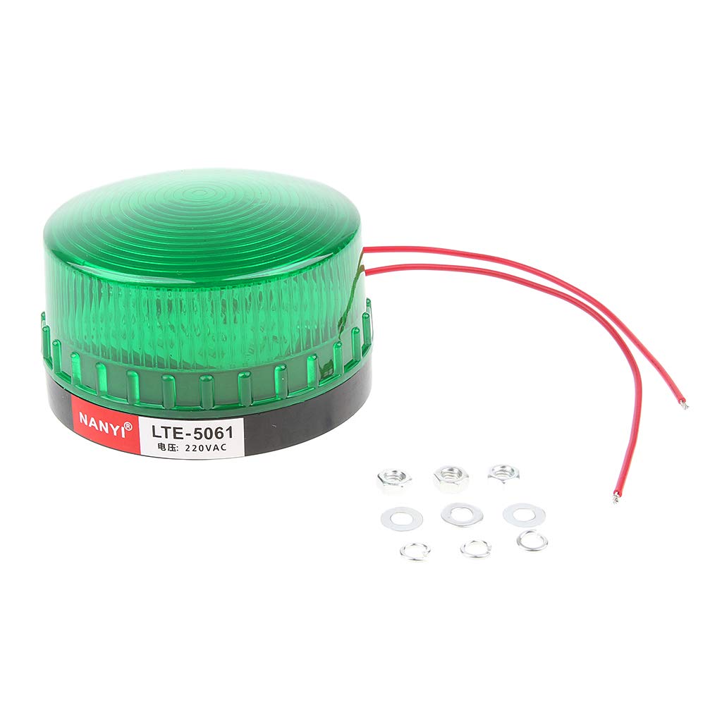 B Baosity 220V Gyrophare Balise de Signalisation Lumineuse LED Lampe d'Avertissement Clignotant Eclairage d'urgence Voiture Vert