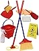 Click N' Play Pretend Play Housekeeping Cleaning Set Includes Broom Dustpan Duster Mop Collapsible Bucket Sponge & More (Set of 10)